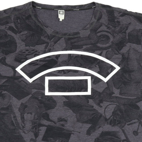 G-STAR RAW Mens Black    T-Shirt Size 3XL  - graphic