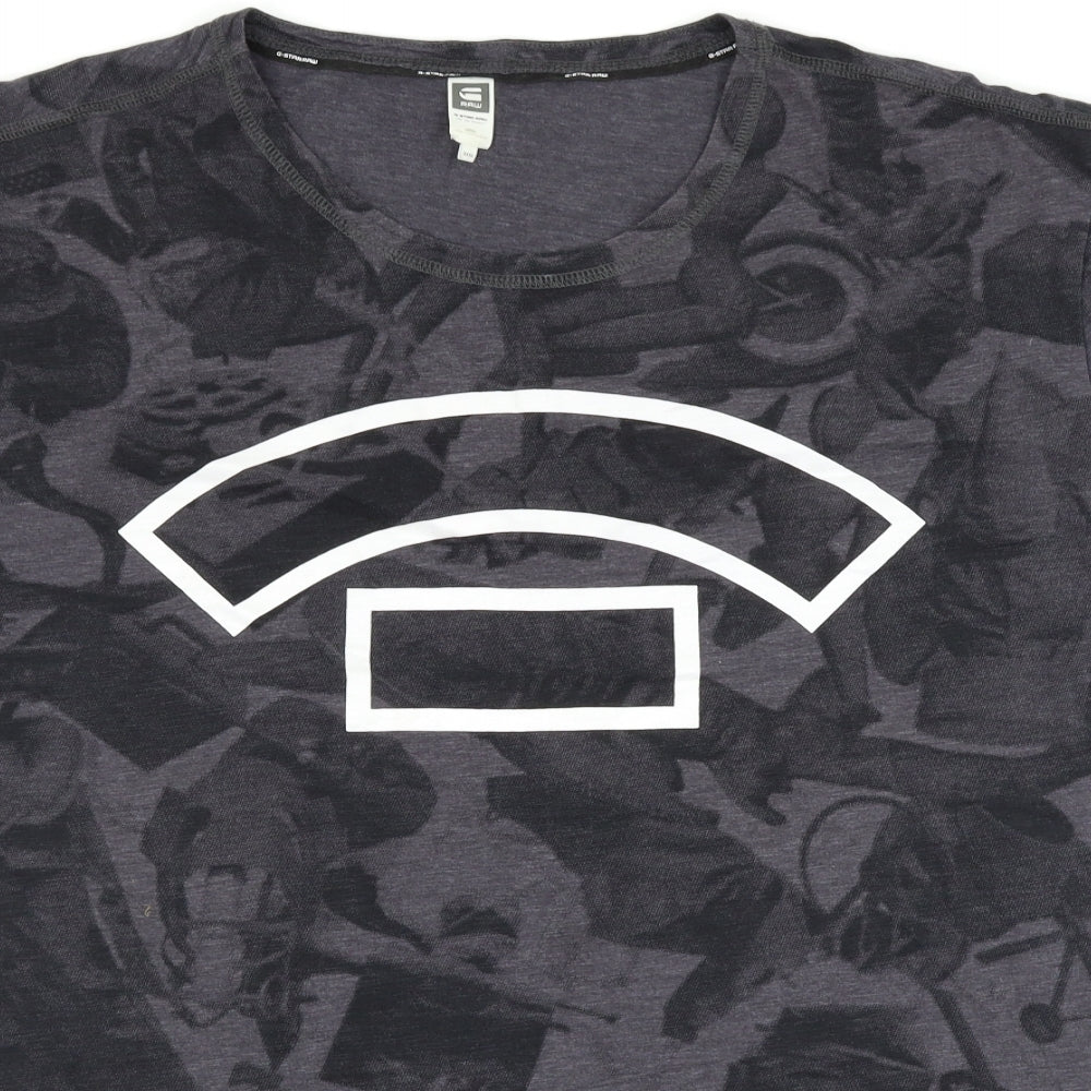 G-STAR RAW Mens Black    T-Shirt Size 3XL  - graphic