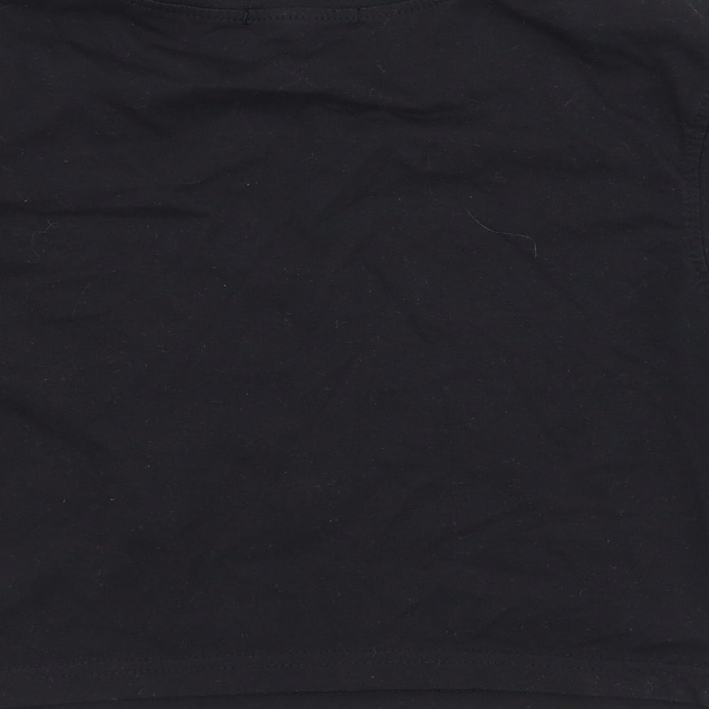 Missguided Womens Black   Cropped T-Shirt Size 12  - slogan