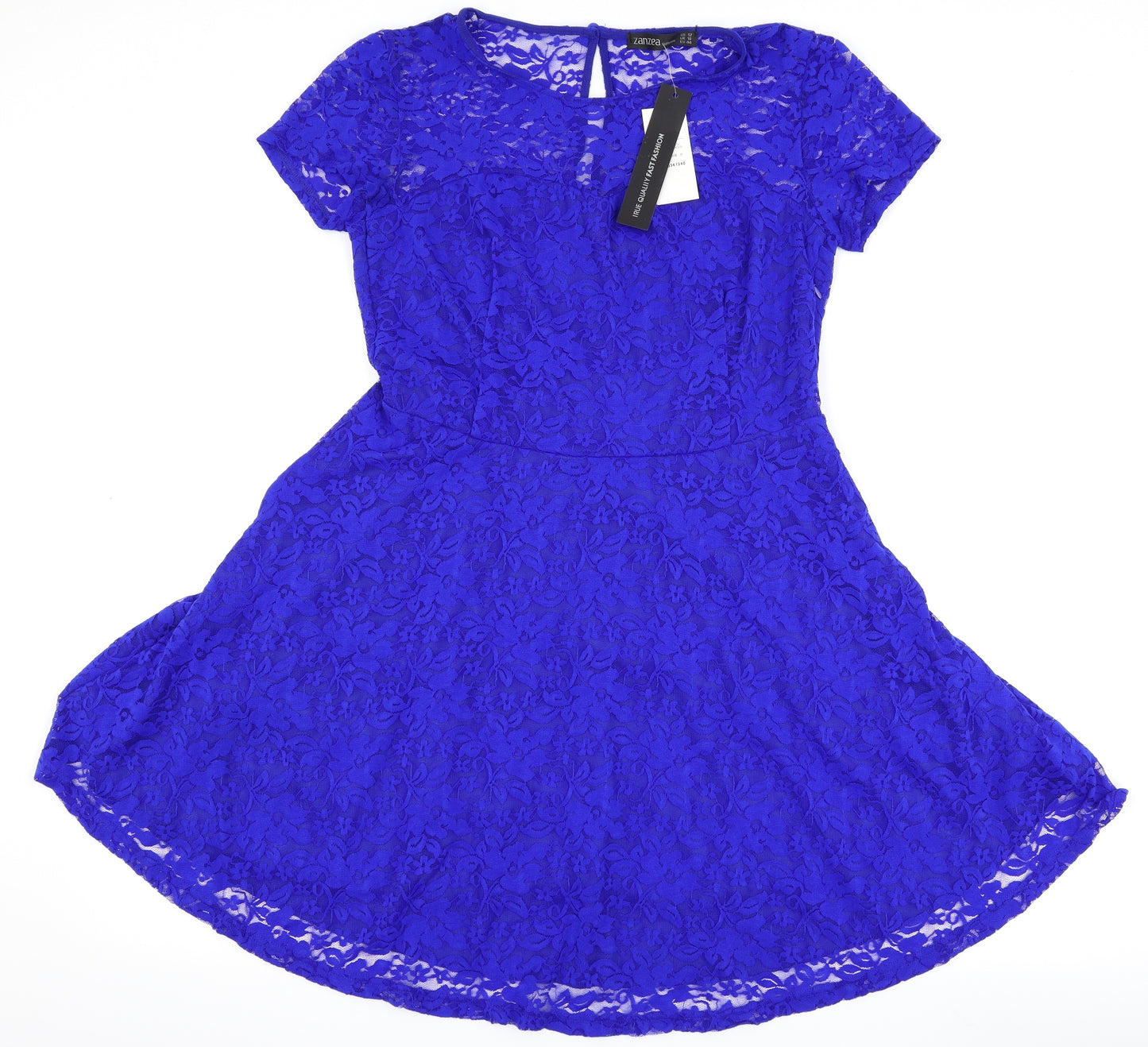 Zanzea Womens Blue Floral  Skater Dress  Size 16