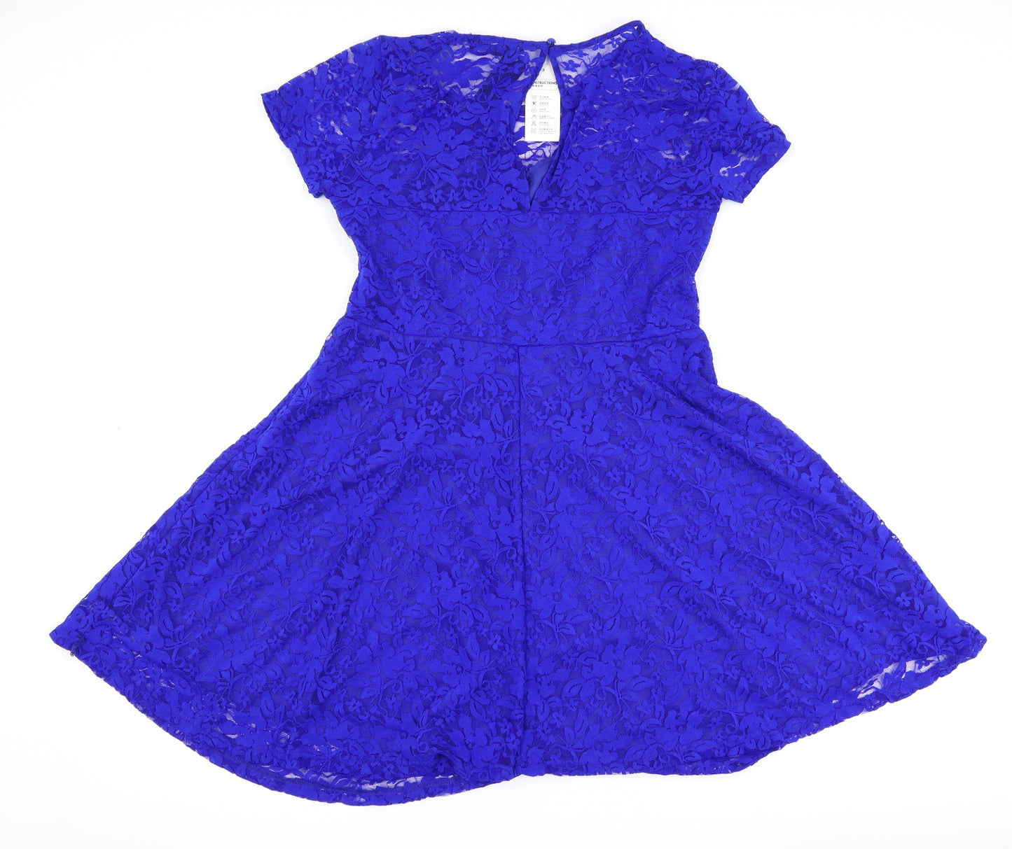 Zanzea Womens Blue Floral  Skater Dress  Size 16