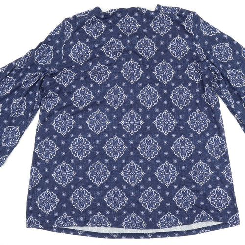 George Womens Blue Floral  Basic T-Shirt Size 16  - Flared Sleeves