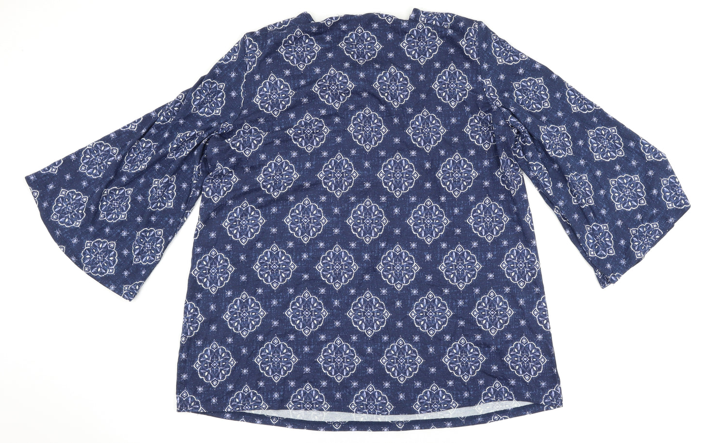 George Womens Blue Floral  Basic T-Shirt Size 16  - Flared Sleeves