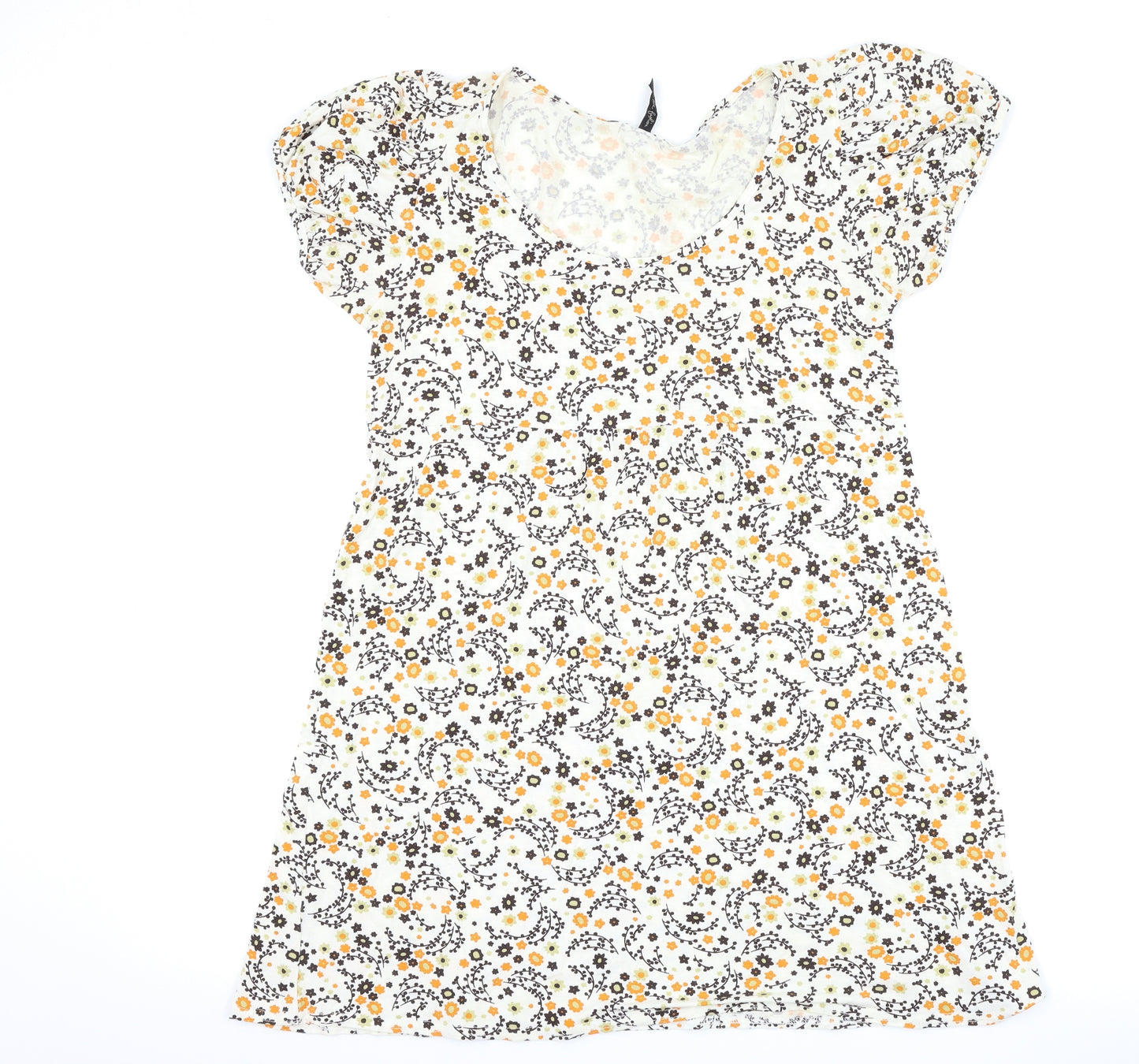 evie Womens White Floral  A-Line  Size 12