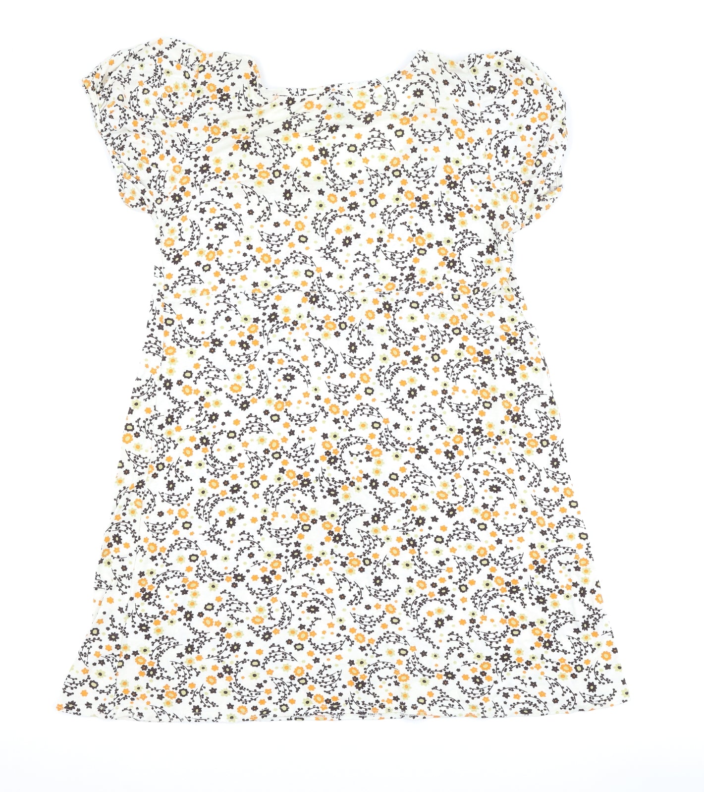 evie Womens White Floral  A-Line  Size 12