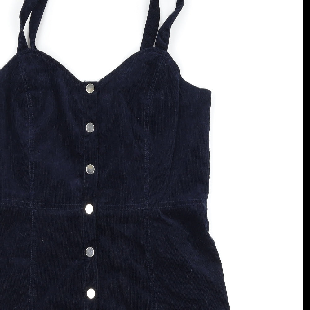 Miss Selfridge Womens Blue  Corduroy Pinafore/Dungaree Dress  Size 14