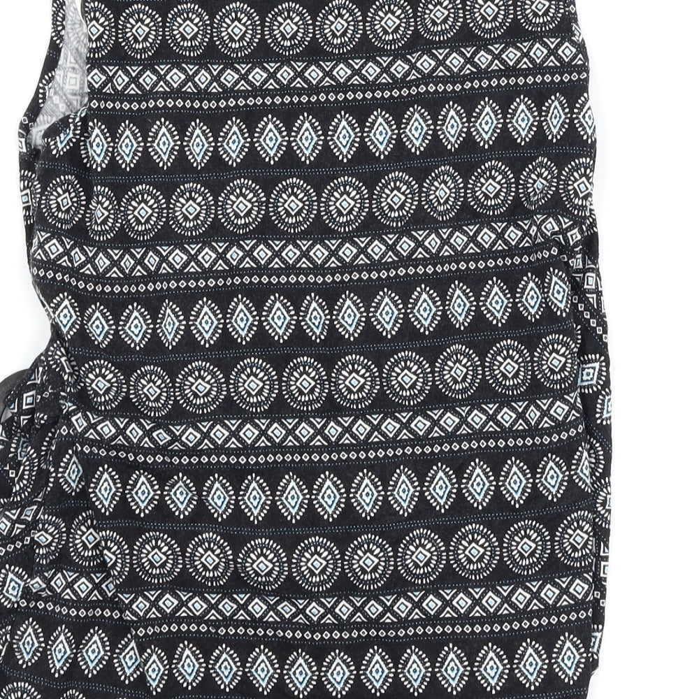 Dorothy Perkins Womens Black Geometric  Wrap Tank Size 12