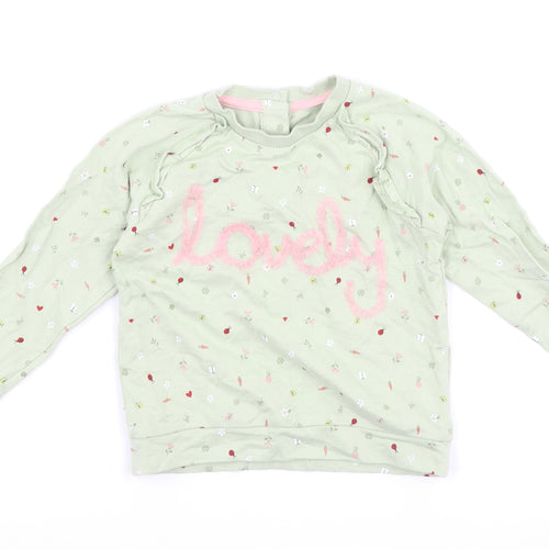 Mothercare Girls Green   Pullover Sweatshirt Size 2-3 Years  - lovely
