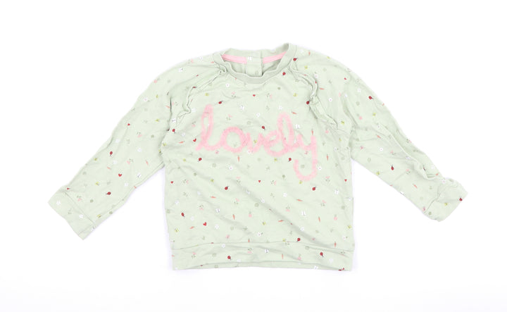 Mothercare Girls Green   Pullover Sweatshirt Size 2-3 Years  - lovely
