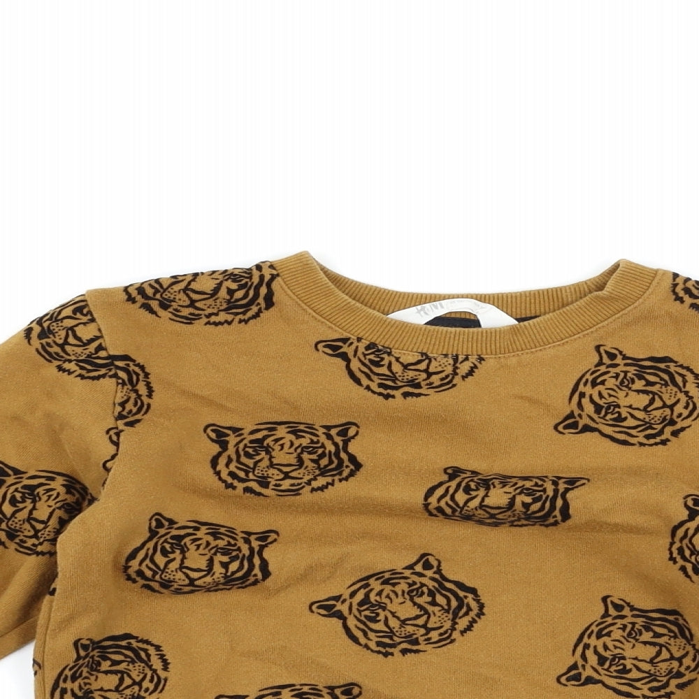 H&M Boys Brown   Pullover Sweatshirt Size 5-6 Years  - Tiger