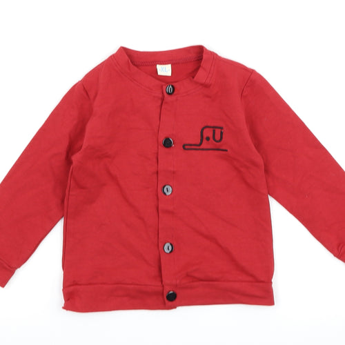 Preworn Boys Red   Jacket  Size XL  - slogan