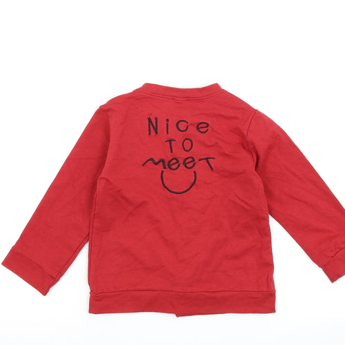 Preworn Boys Red   Jacket  Size XL  - slogan