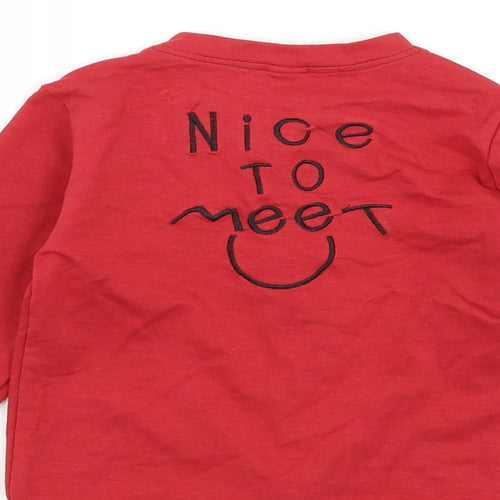 Preworn Boys Red   Jacket  Size XL  - slogan
