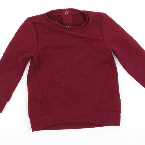 Nutmeg Girls Purple   Pullover Sweatshirt Size 2-3 Years  - Love heart print