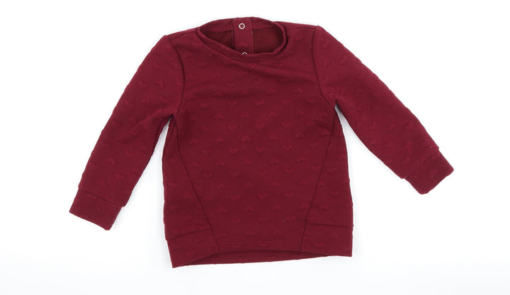 Nutmeg Girls Purple Pullover Sweatshirt Size 2-3 Years - Love heart print