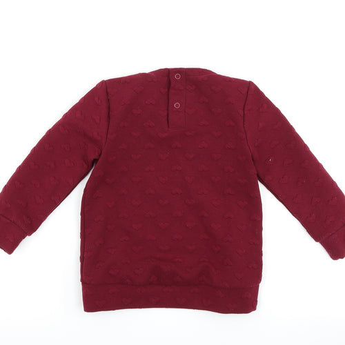 Nutmeg Girls Purple   Pullover Sweatshirt Size 2-3 Years  - Love heart print