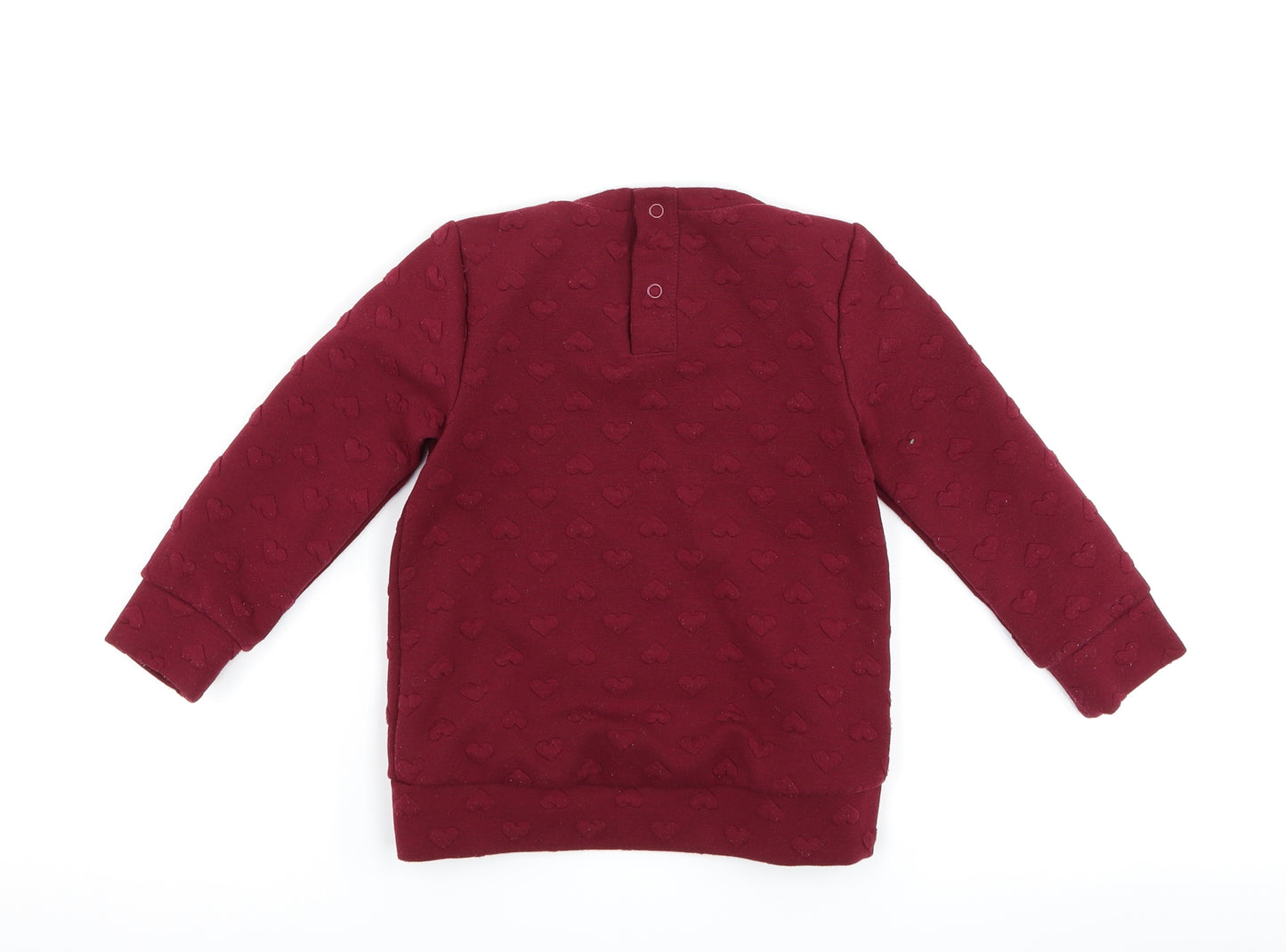Nutmeg Girls Purple   Pullover Sweatshirt Size 2-3 Years  - Love heart print