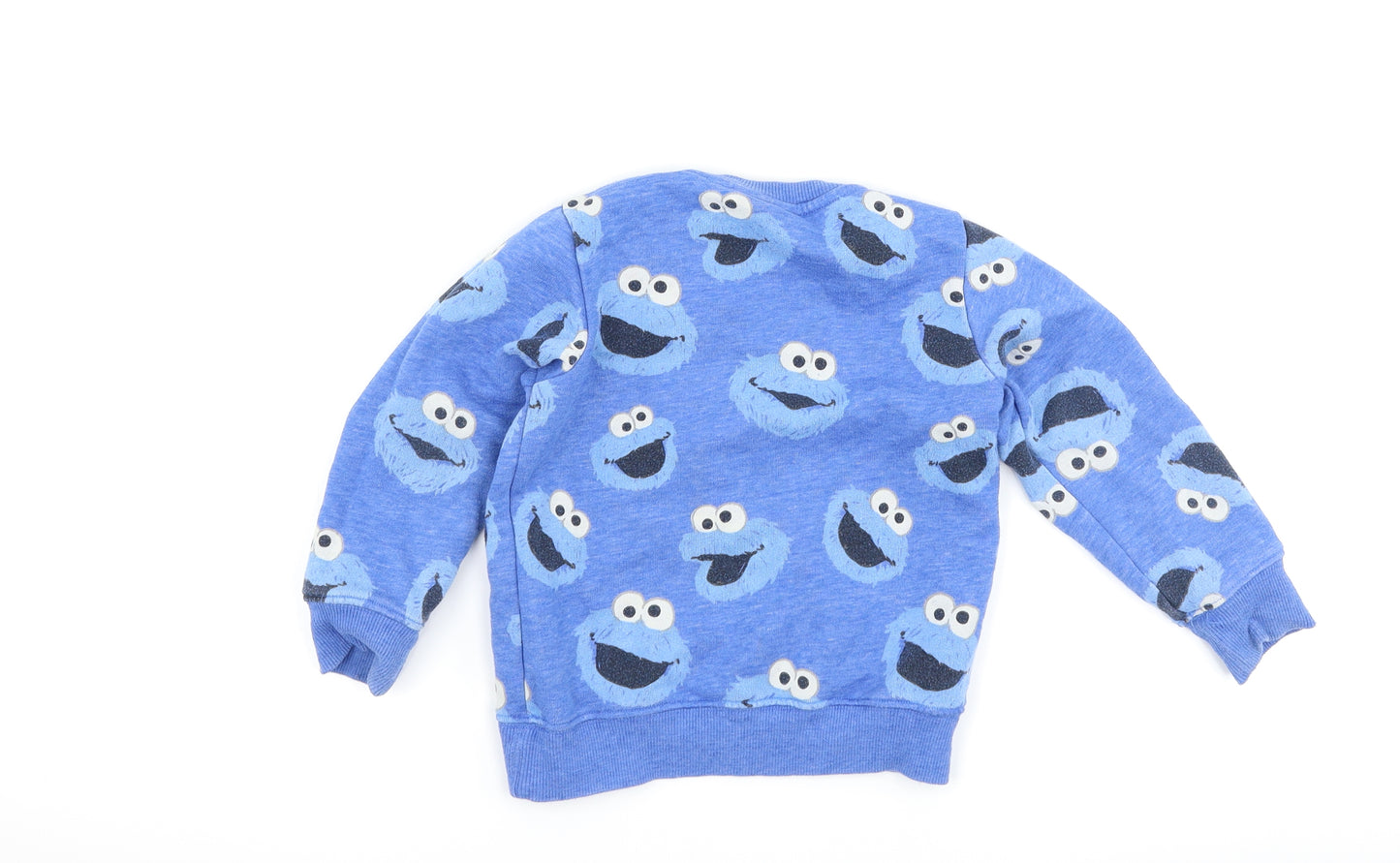 NEXT Boys Blue   Pullover Sweatshirt Size 2-3 Years  - Sesame Street cookie monster