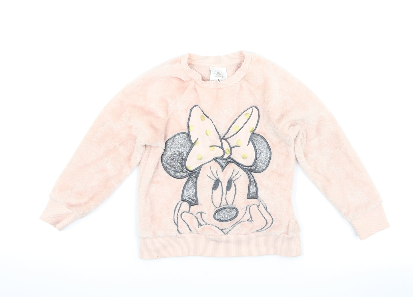 Disney Store Boys Pink  Fleece Pullover Sweatshirt Size 4 Years  - Disney Minnie Mouse
