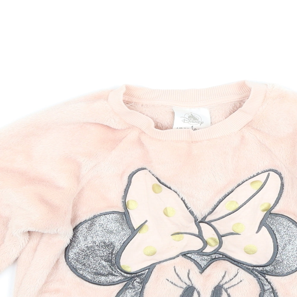 Disney Store Boys Pink  Fleece Pullover Sweatshirt Size 4 Years  - Disney Minnie Mouse