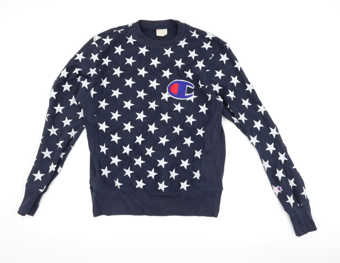 Champion Womens Blue   Pullover Sweatshirt Size L  - Star Print