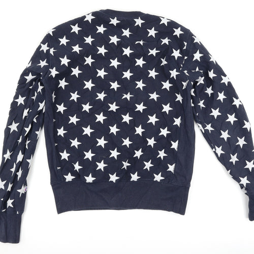 Champion Womens Blue   Pullover Sweatshirt Size L  - Star Print