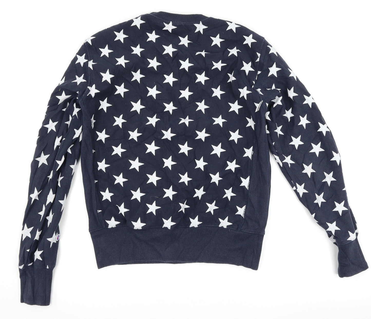 Champion Womens Blue   Pullover Sweatshirt Size L  - Star Print