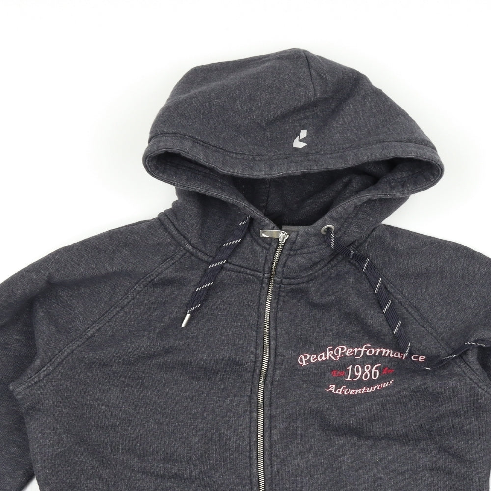 Peak Performance Womens Grey   Full Zip Hoodie Size M