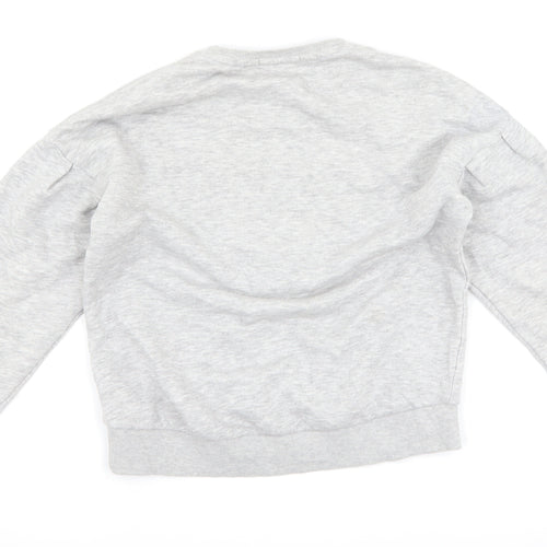 Marks and Spencer Girls Grey   Pullover Sweatshirt Size 10-11 Years  - slogan