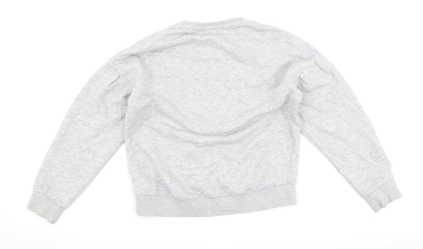 Marks and Spencer Girls Grey   Pullover Sweatshirt Size 10-11 Years  - slogan