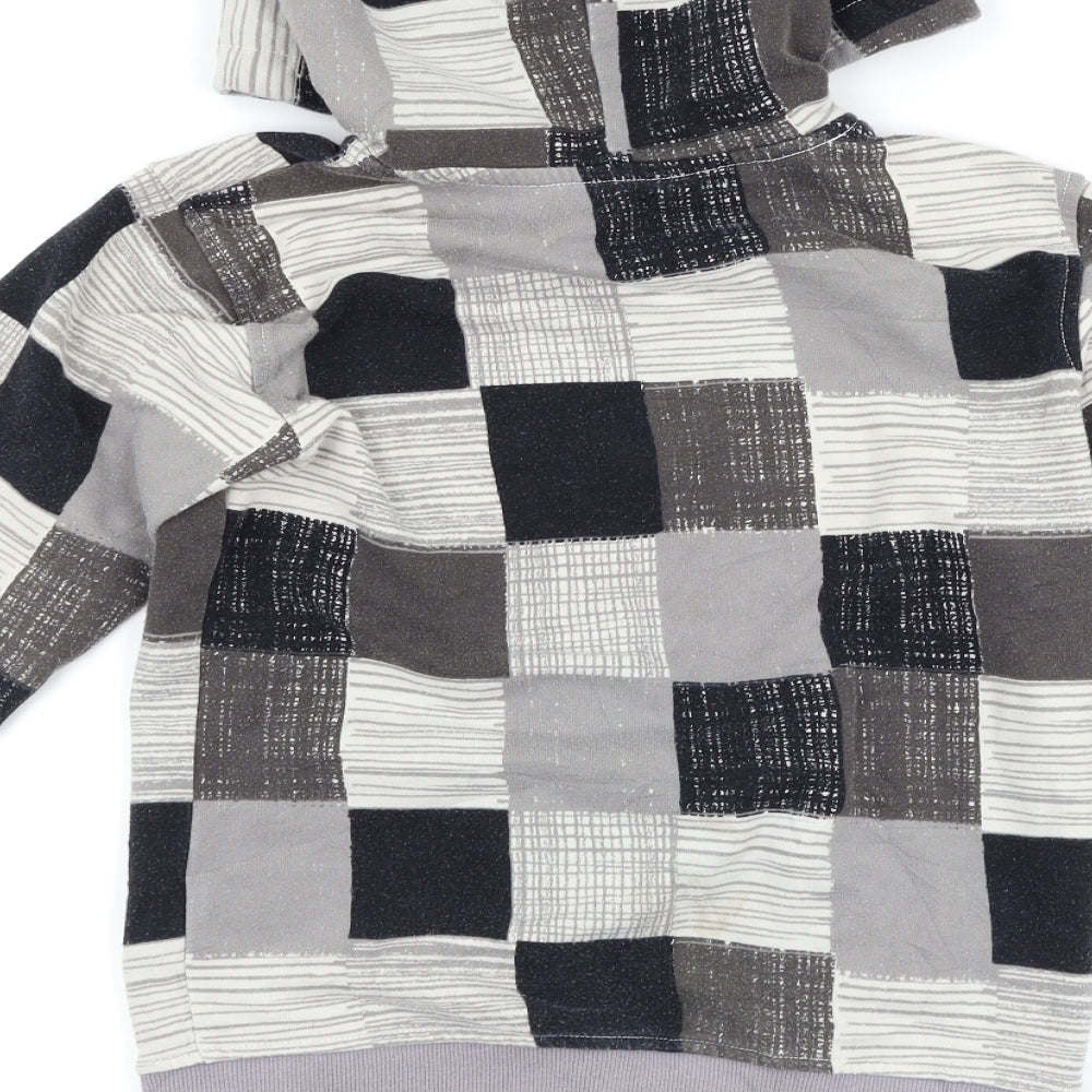 H&M Boys Grey Check  Full Zip Hoodie Size 11-12 Years