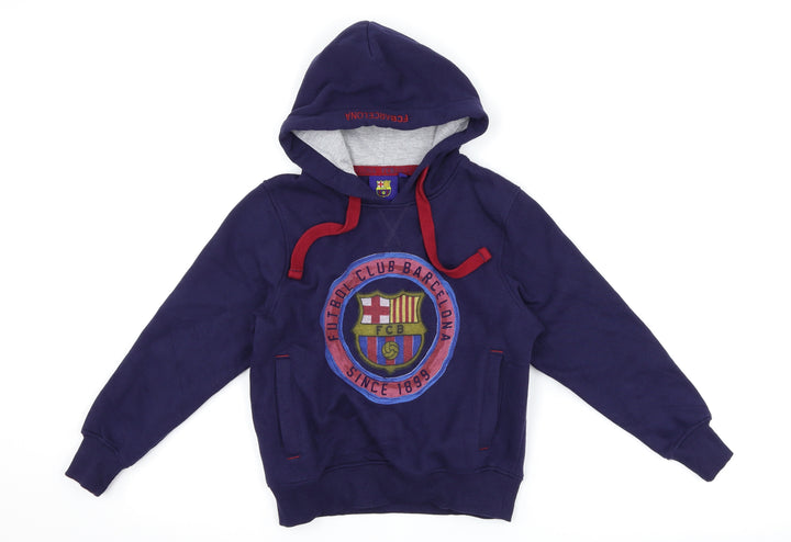 FC Barcelona Boys Blue Pullover Hoodie Size S - Barcelona FC