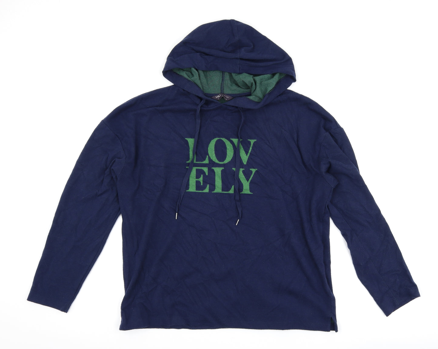Marks and Spencer Womens Blue   Pullover Hoodie Size 14  - lovely