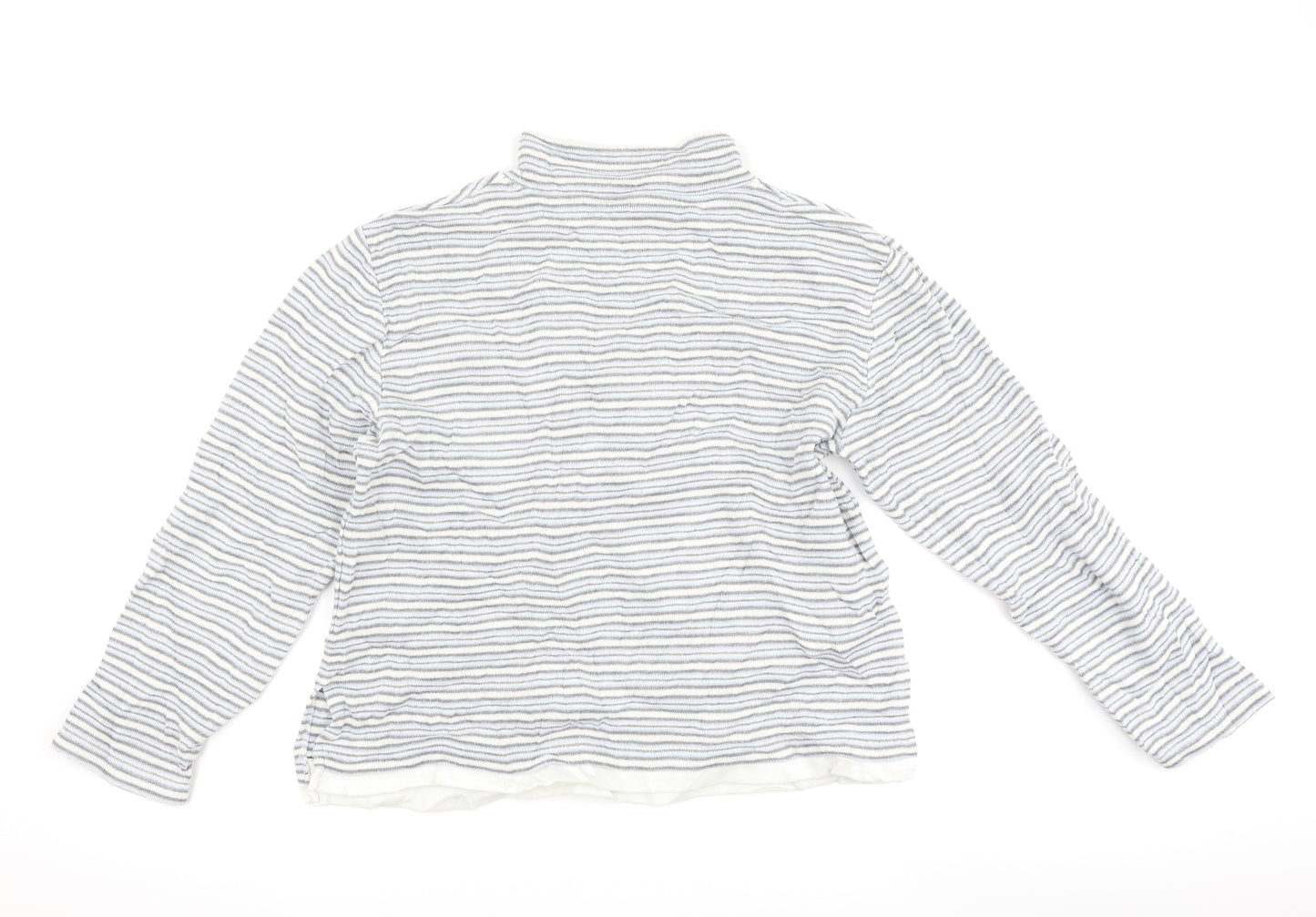 Bonmarché Womens Blue Striped  Henley Sweatshirt Size M