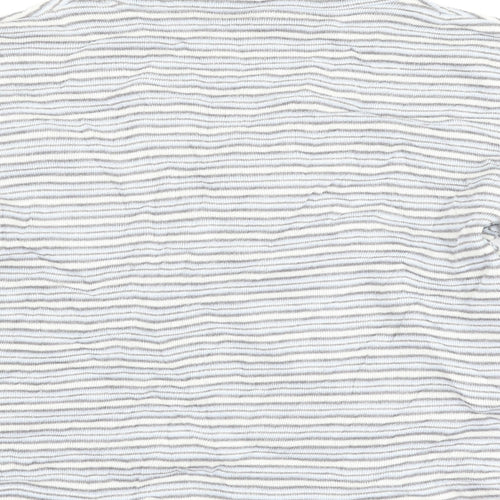 Bonmarché Womens Blue Striped  Henley Sweatshirt Size M