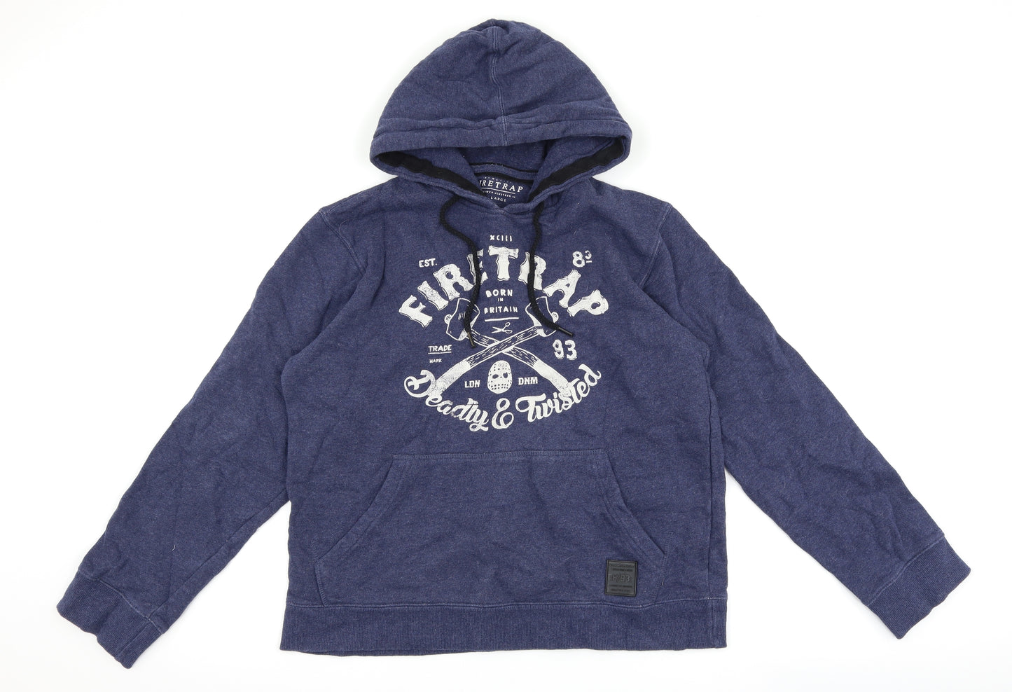 Firetrap Mens Blue   Pullover Hoodie Size L