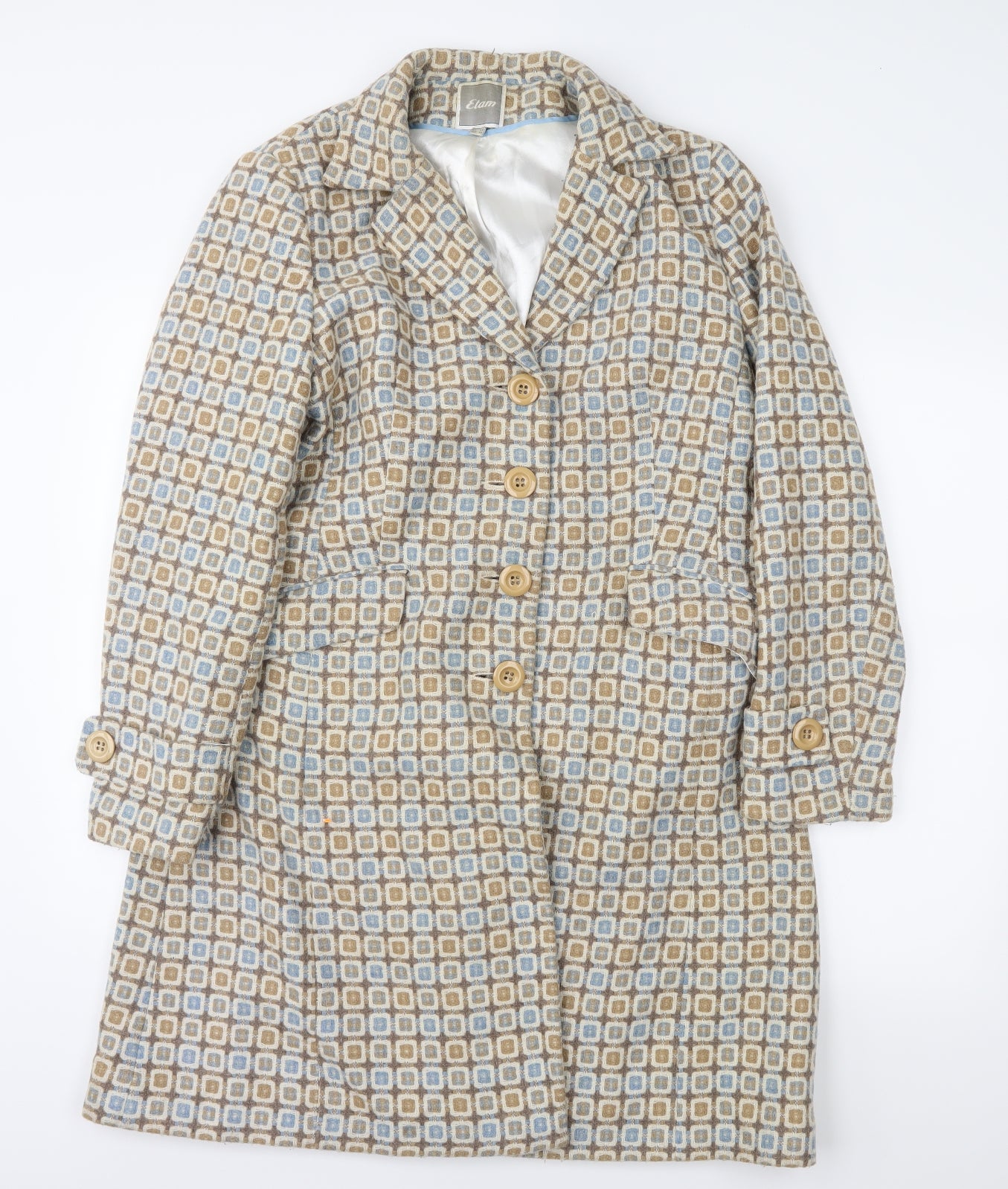 Etam Womens Beige   Overcoat Coat Size 16  - Patchwork