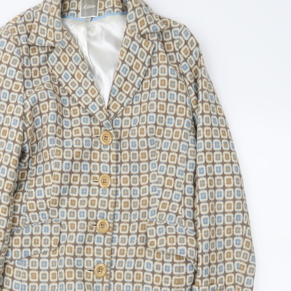 Etam Womens Beige   Overcoat Coat Size 16  - Patchwork