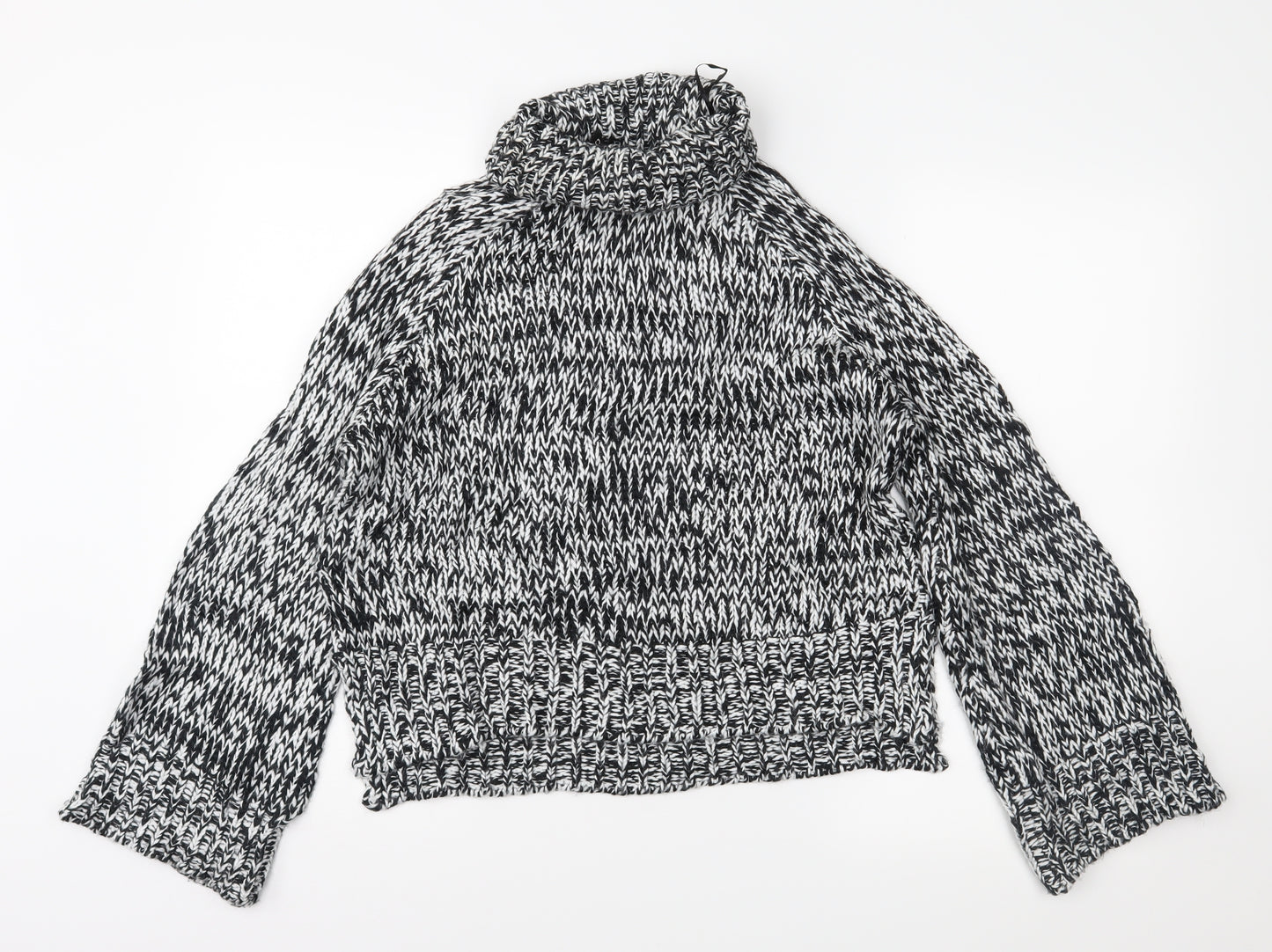 H&M Womens Black Herringbone  Pullover Jumper Size S