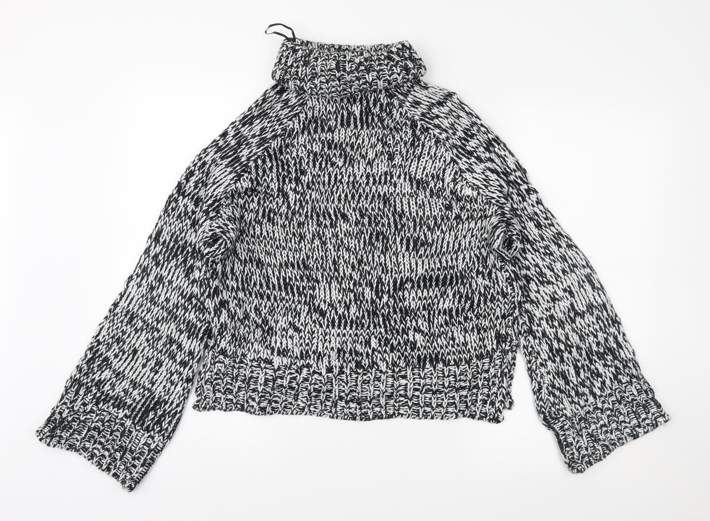 H&M Womens Black Herringbone  Pullover Jumper Size S