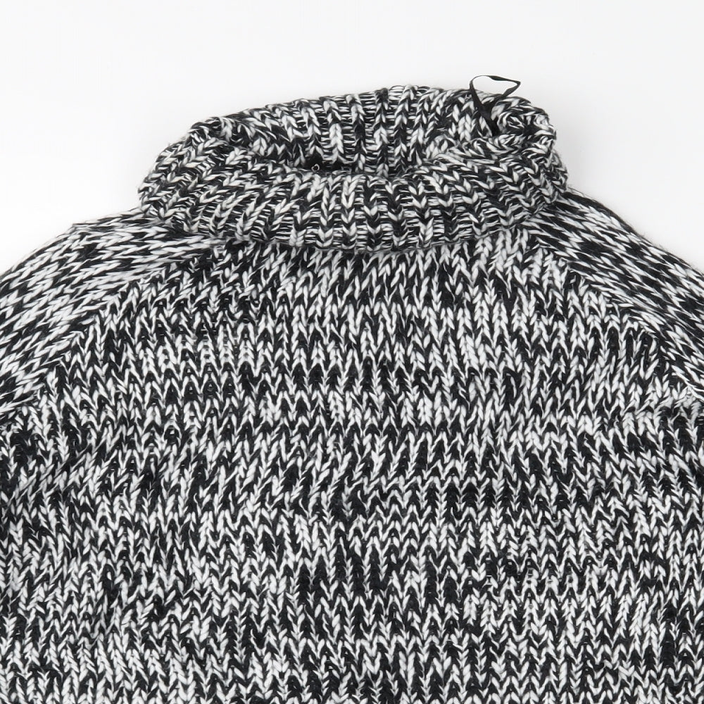 H&M Womens Black Herringbone  Pullover Jumper Size S