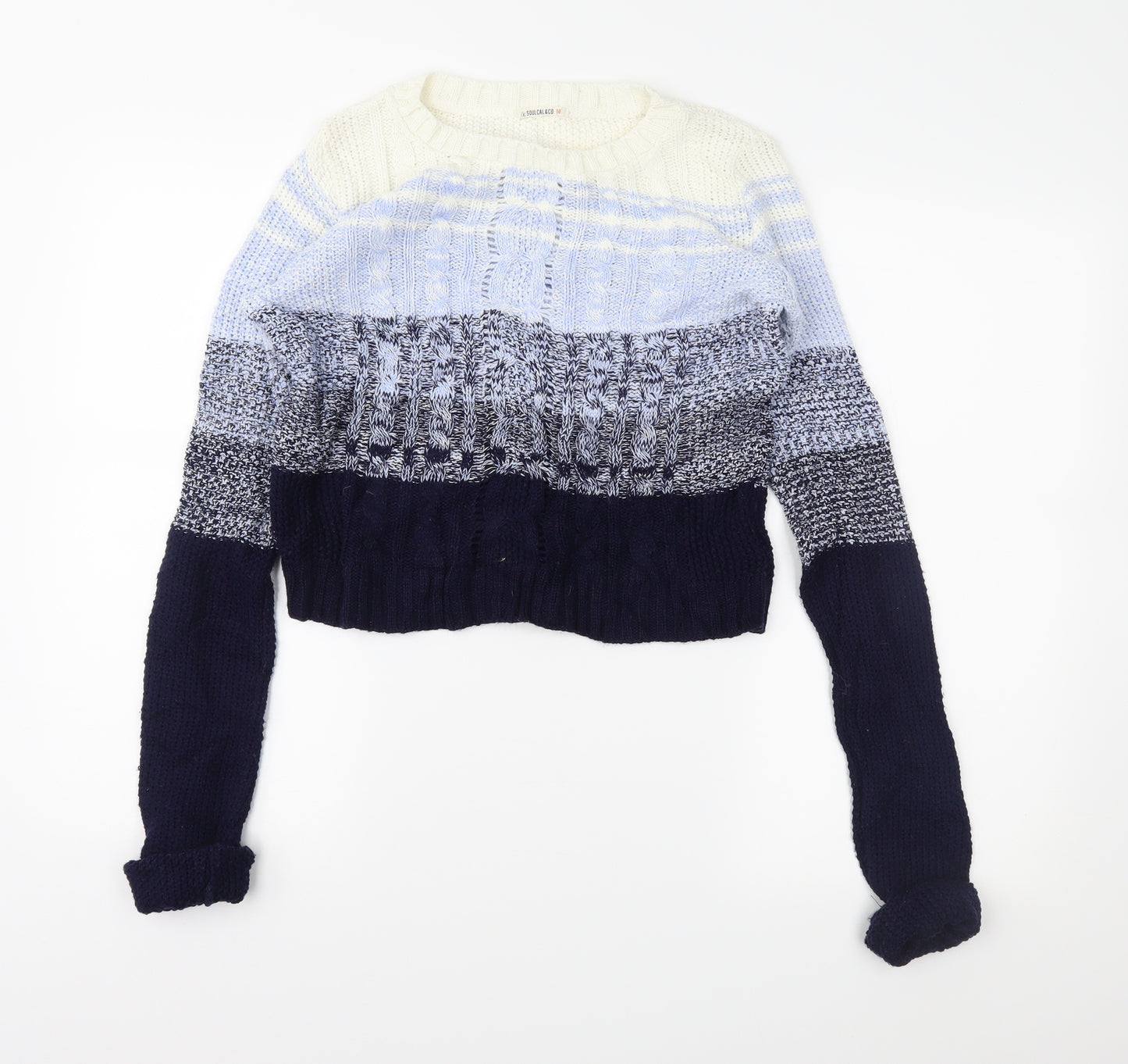 SoulCal&Co Womens Blue Striped  Pullover Jumper Size 10