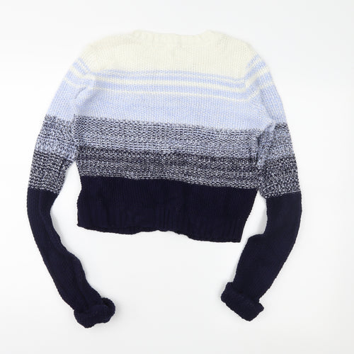 SoulCal&Co Womens Blue Striped  Pullover Jumper Size 10