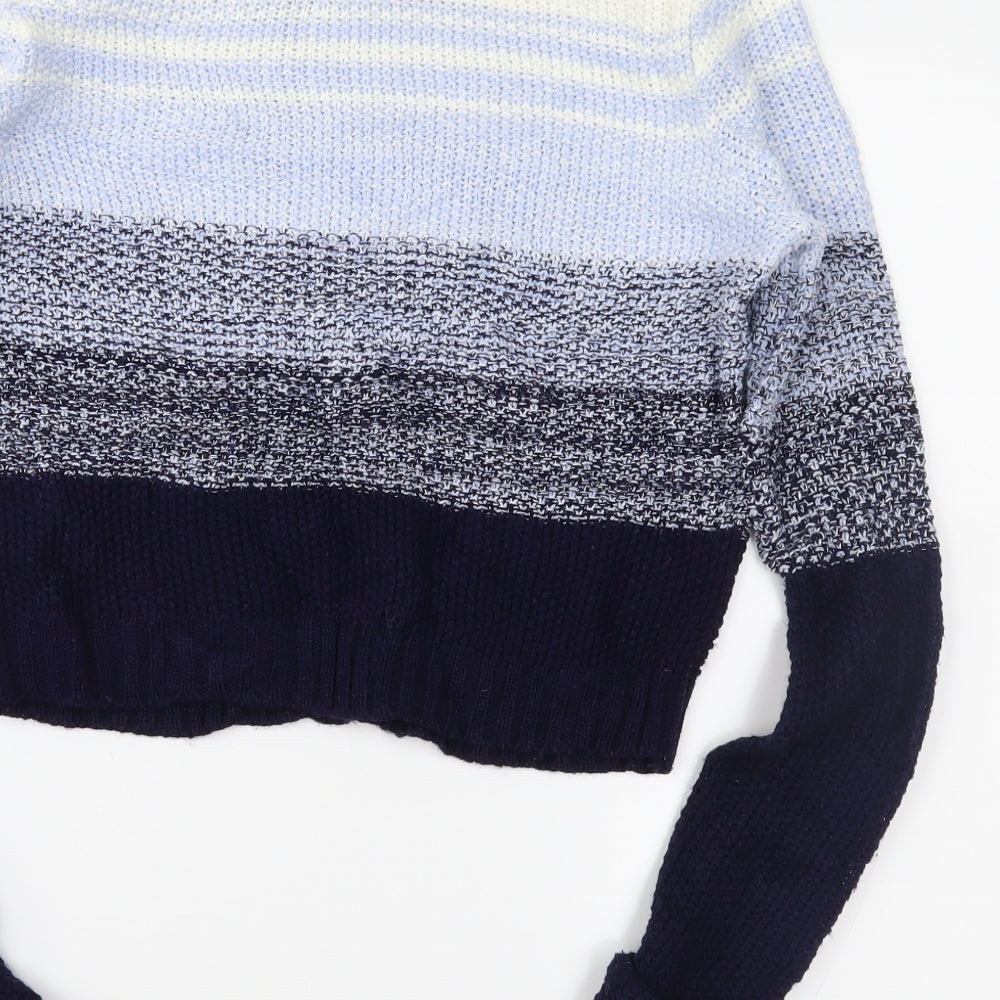 SoulCal&Co Womens Blue Striped  Pullover Jumper Size 10