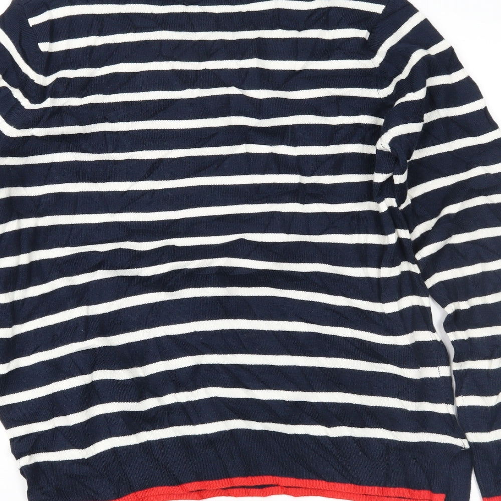 M&S Womens Blue Striped  Pullover Jumper Size M