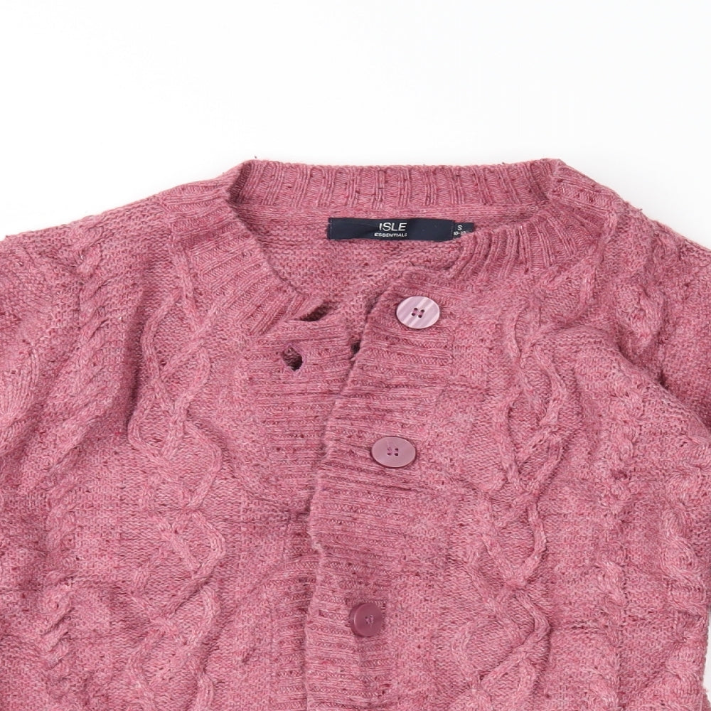 ISLE Womens Pink   Cardigan Jumper Size S