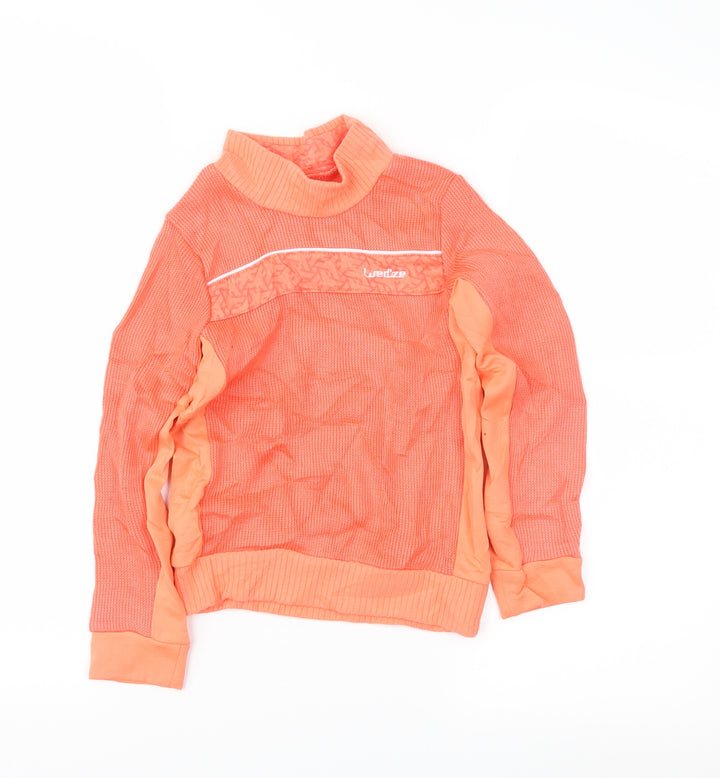 DECATHLON Boys Orange Pullover Jumper Size 6 Years