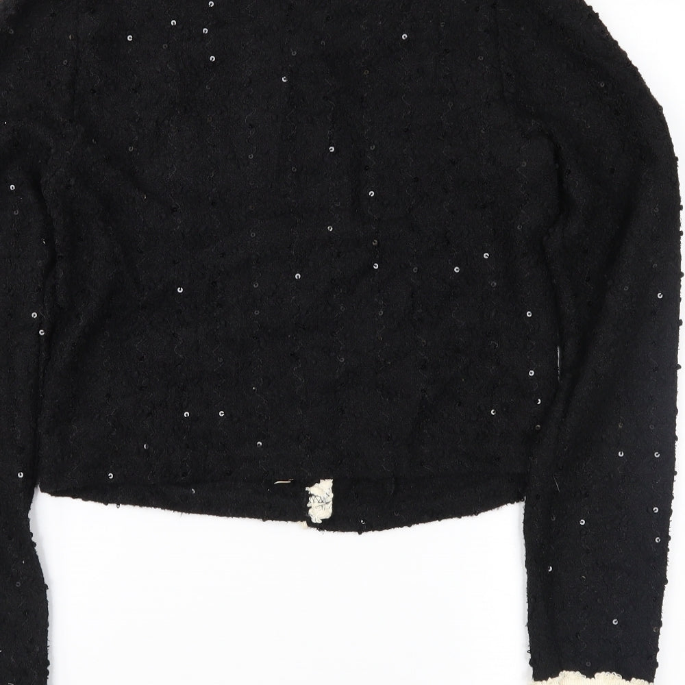 Yumi Womens Black   Cardigan Jumper Size S