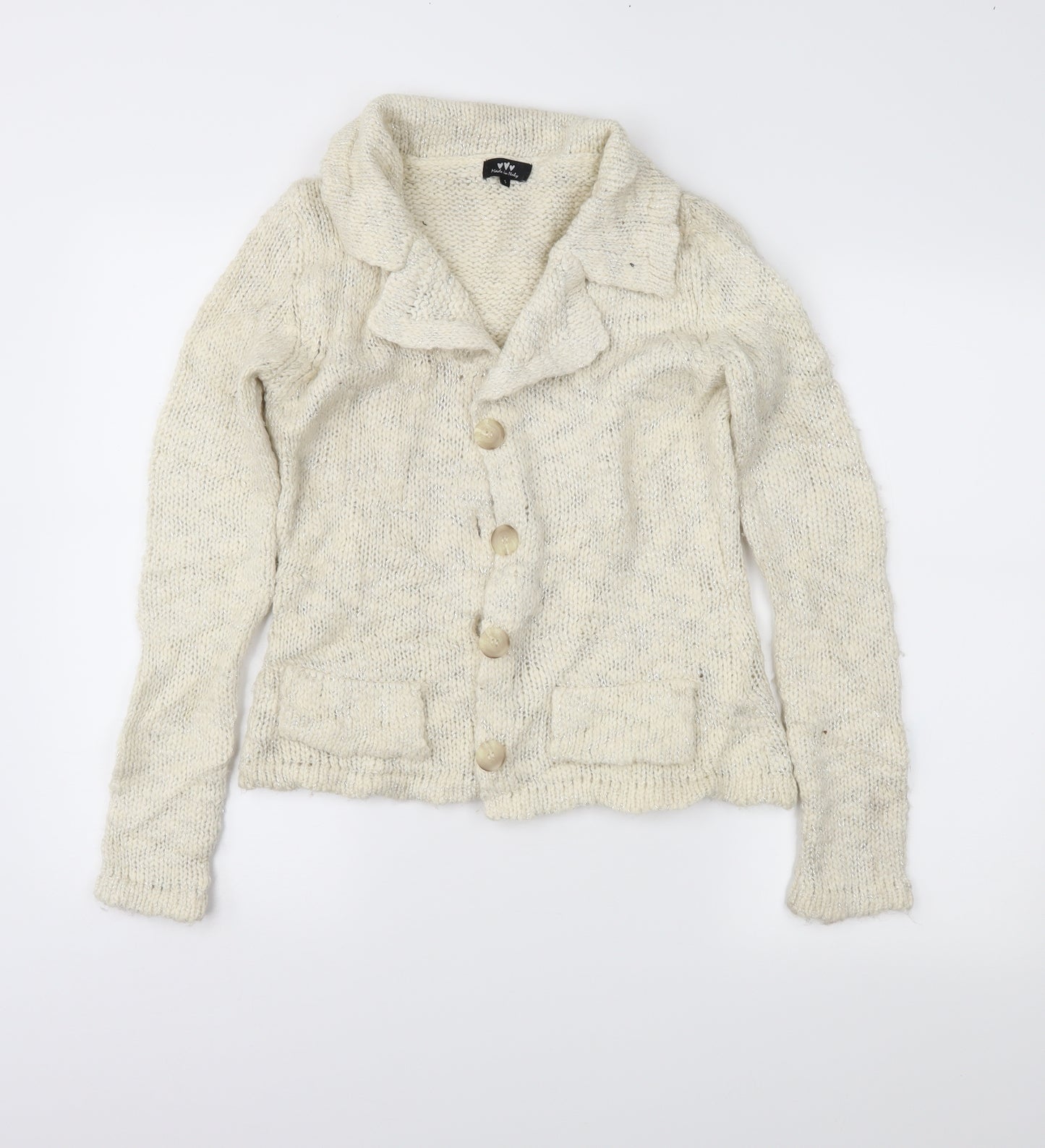 Marks and Spencer Womens Ivory   Cardigan Jumper Size S