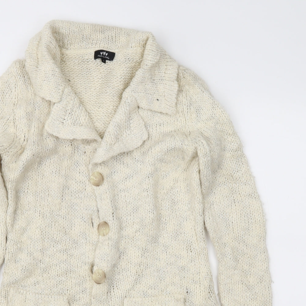 Marks and Spencer Womens Ivory   Cardigan Jumper Size S